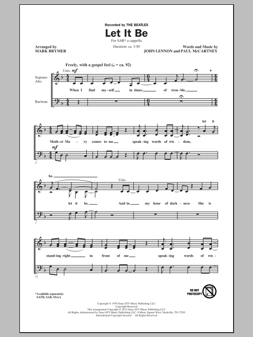 Produktgalerie: Seite 1 von 1 Let It Be (arr. Mark Brymer), The Beatles, Chor