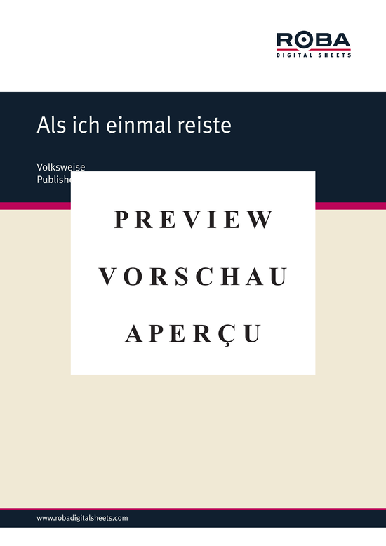 Product gallery: Page 2 of 3 Als ich einmal reiste , , (vocals + chords)