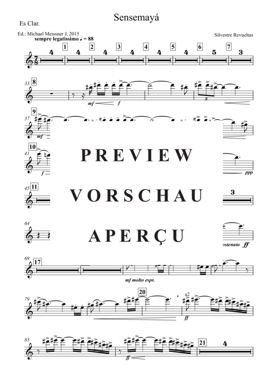 Produktgalerie: Seite 3 von 5 Sensemaya , , (Klarinette in Es)