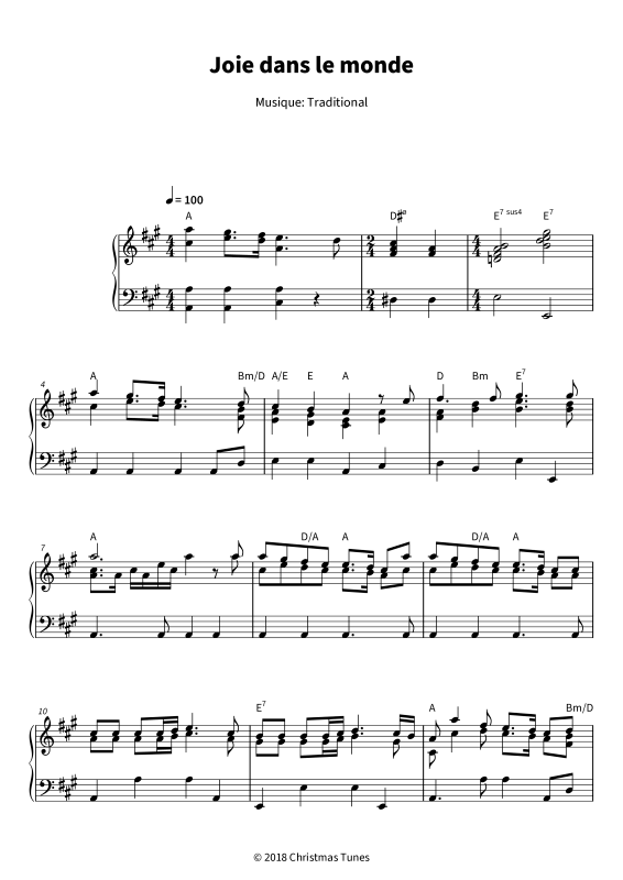 Produktgalerie: Seite 1 von 6 Joie dans le monde - Un hymne de Noël triomphal en la majeur, , Klavier Solo