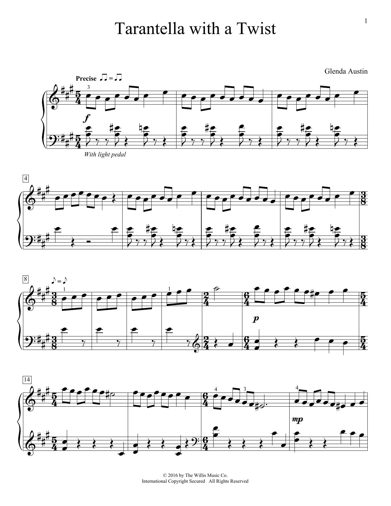 Produktgalerie: Seite 1 von 1 Tarantella With A Twist, Glenda Austin, Klavier