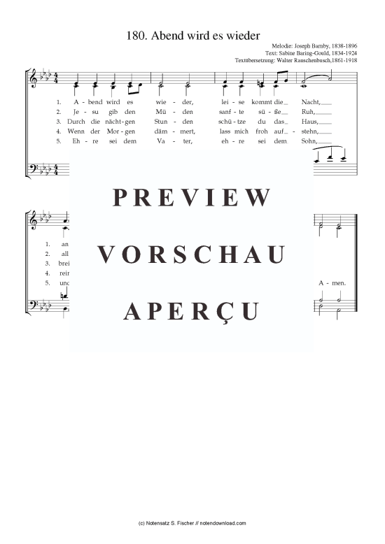 Product picture to: Abend wird es wieder Joseph Barnby, 1838-1896 / Sabine Baring-Gould, 1834-1924