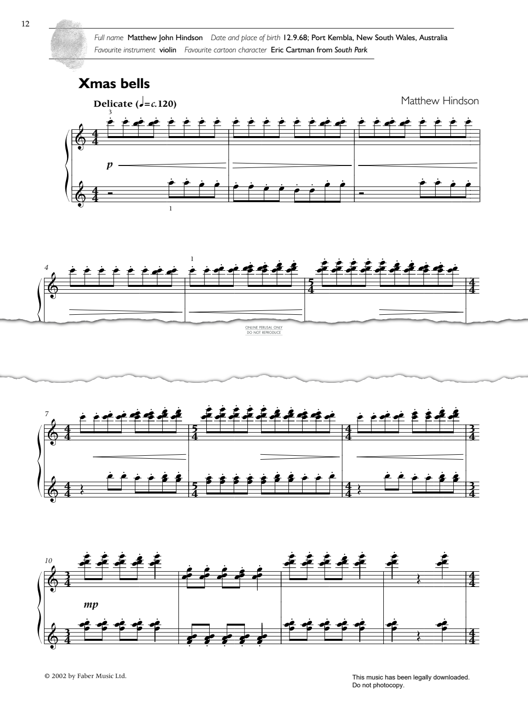 Produktgalerie: Seite 1 von 1 Xmas Bells, Matthew Hindson, Klavier