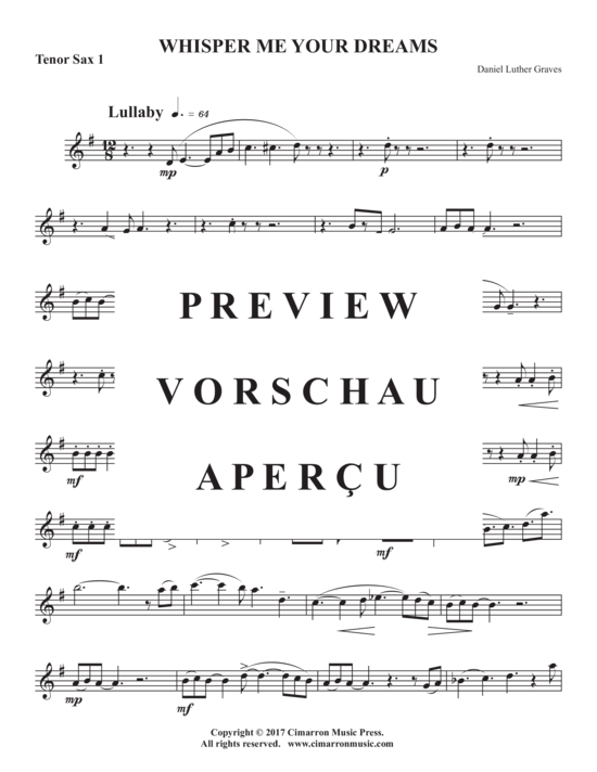 Product gallery: Page 12 of 17 Whisper Me Your Dreams , , (Saxophone Quintet AATTB)