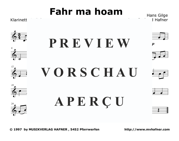 Product gallery: Page 6 of 9 Fahr ma hoam, , (Clarinet Quintet)