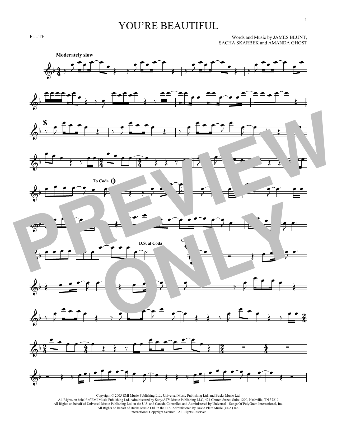 Product gallery: Page 1 of 1 You're Beautiful, James Blunt