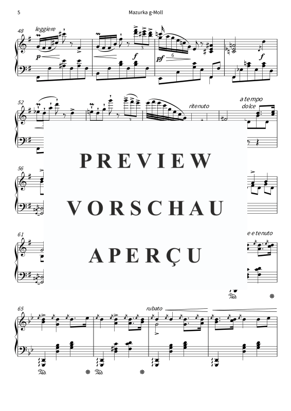 Product gallery: Page 7 of 8 Mazurka G-Moll - aus Soirées musicales op. 6 Nr. 3, , Solo Piano