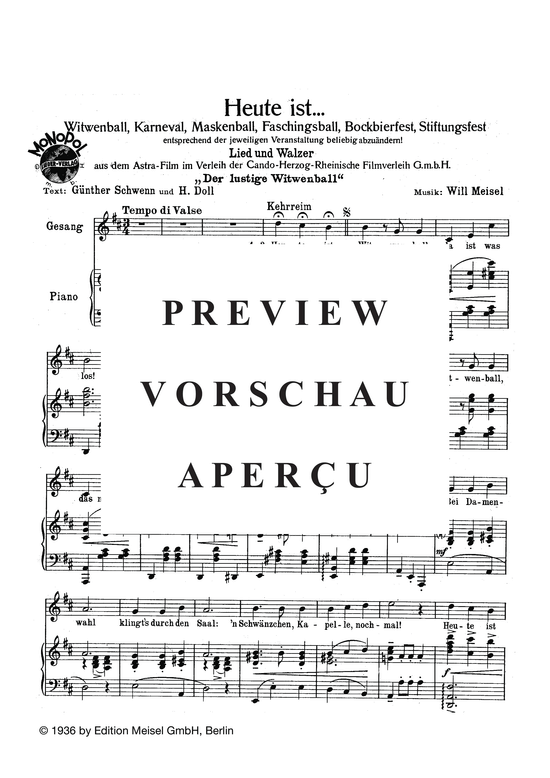 Produktgalerie: Seite 3 von 3 Heute ist ..., , Klavier und Gesang