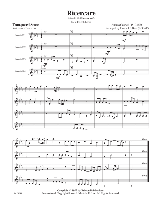 Produktbild zu: Ricercare Andrea Gabrieli