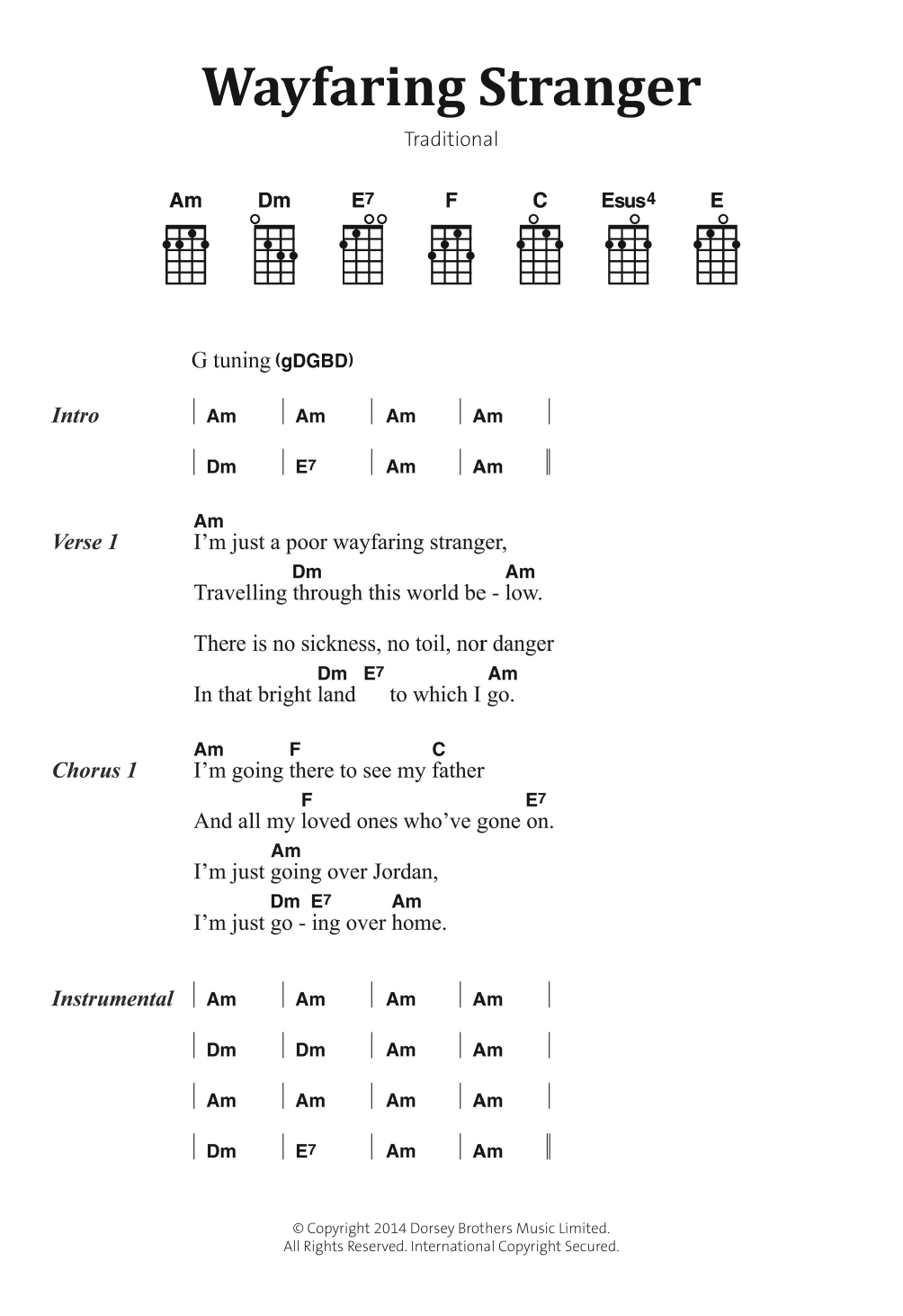Produktgalerie: Seite 1 von 1 Wayfaring Stranger, Traditional Folksong, Gesang, Gitarre, Klavier