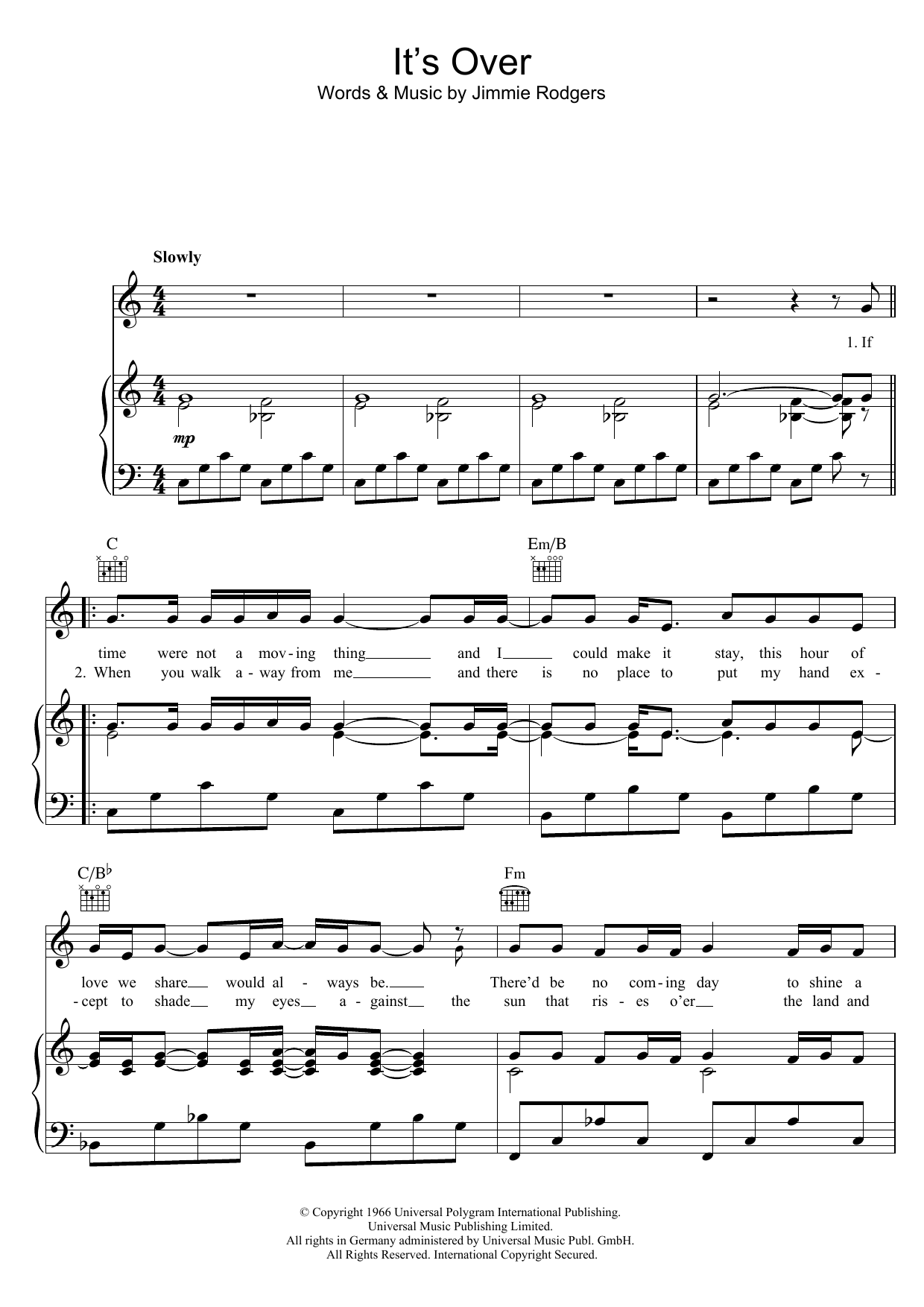Produktgalerie: Seite 1 von 1 It's Over, Elvis Presley, Gesang, Gitarre, Klavier