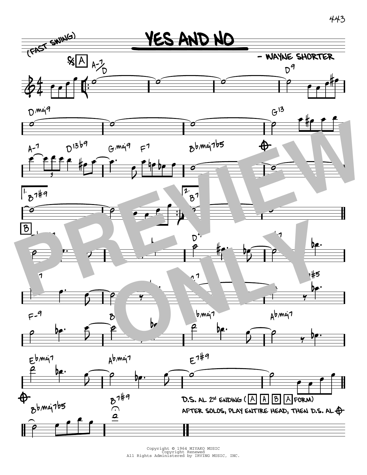 Produktbild zu: Yes And No [Reharmonized version] (arr. Jack Grassel)