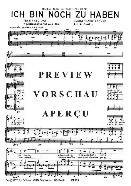 Produktgalerie: Seite 4 von 4 Ich bin noch zu haben, Brink, 	Bernhard, Klavier und Gesang