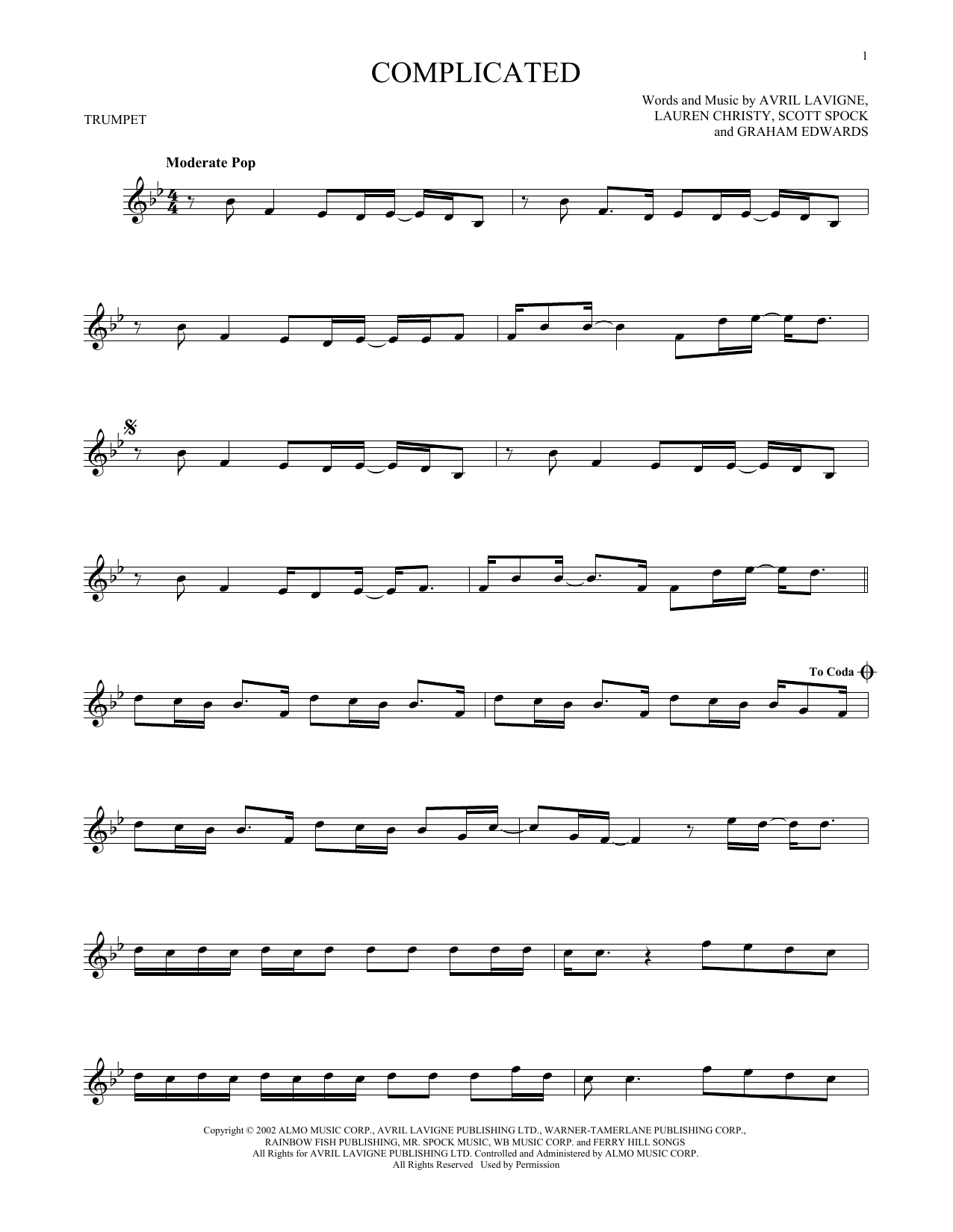Produktgalerie: Seite 1 von 1 Complicated, Avril Lavigne, Trompete