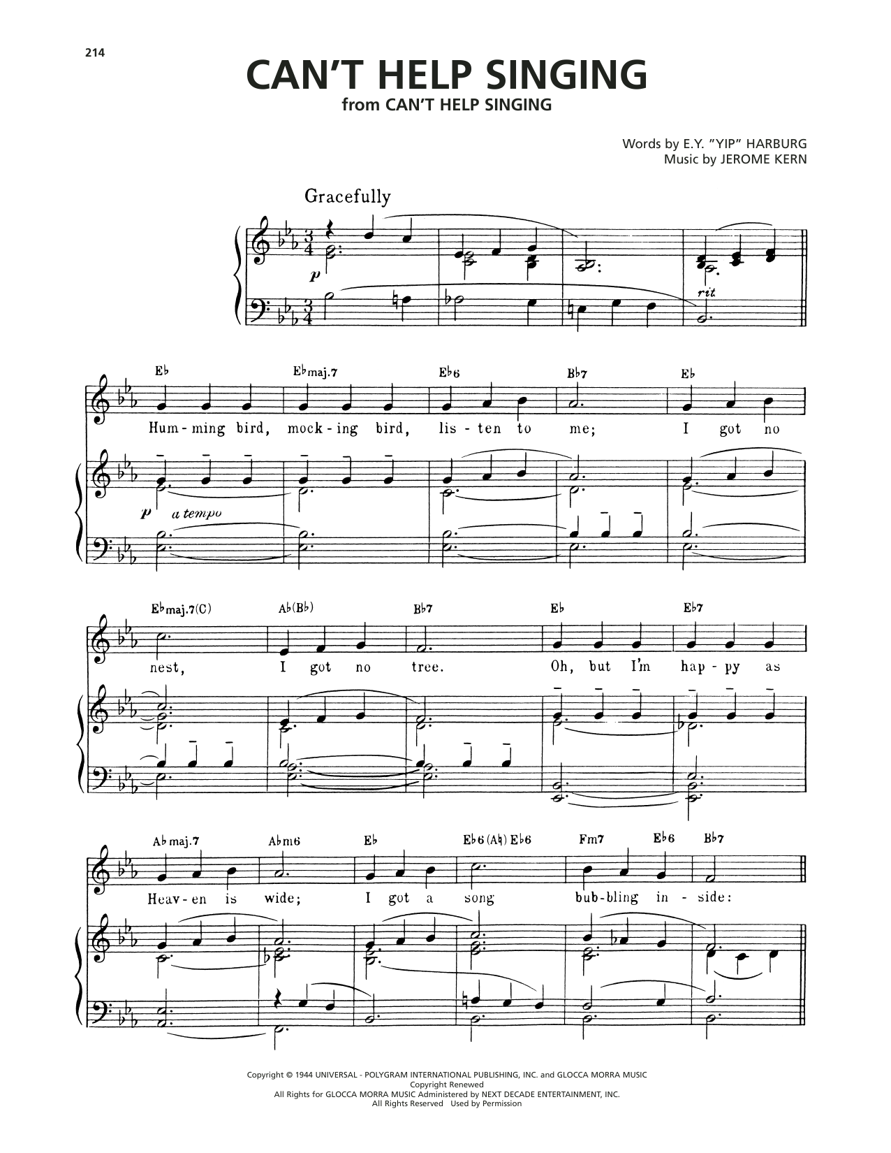 Product picture to: Can't Help Singing (from Can't Help Singing)
