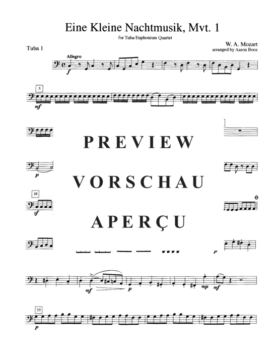 Product gallery: Page 14 of 19 Eine Kleine Nachtmusik, Mvt. 1 , , (Tuba Quartett EETT)