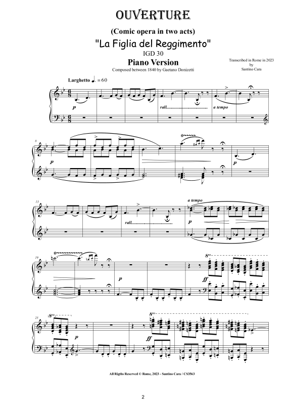 Produktgalerie: Seite 1 von 11 Ouverture (La Figlia del Reggimento) - Piano Version, , Klavier Solo