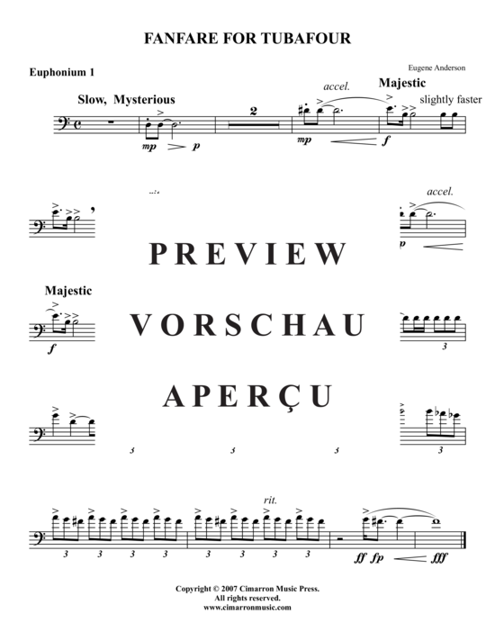 Product gallery: Page 3 of 8 Fanfare for Tubafour , , (Tuba Quartet: 2x Baritone, 2xTuba)