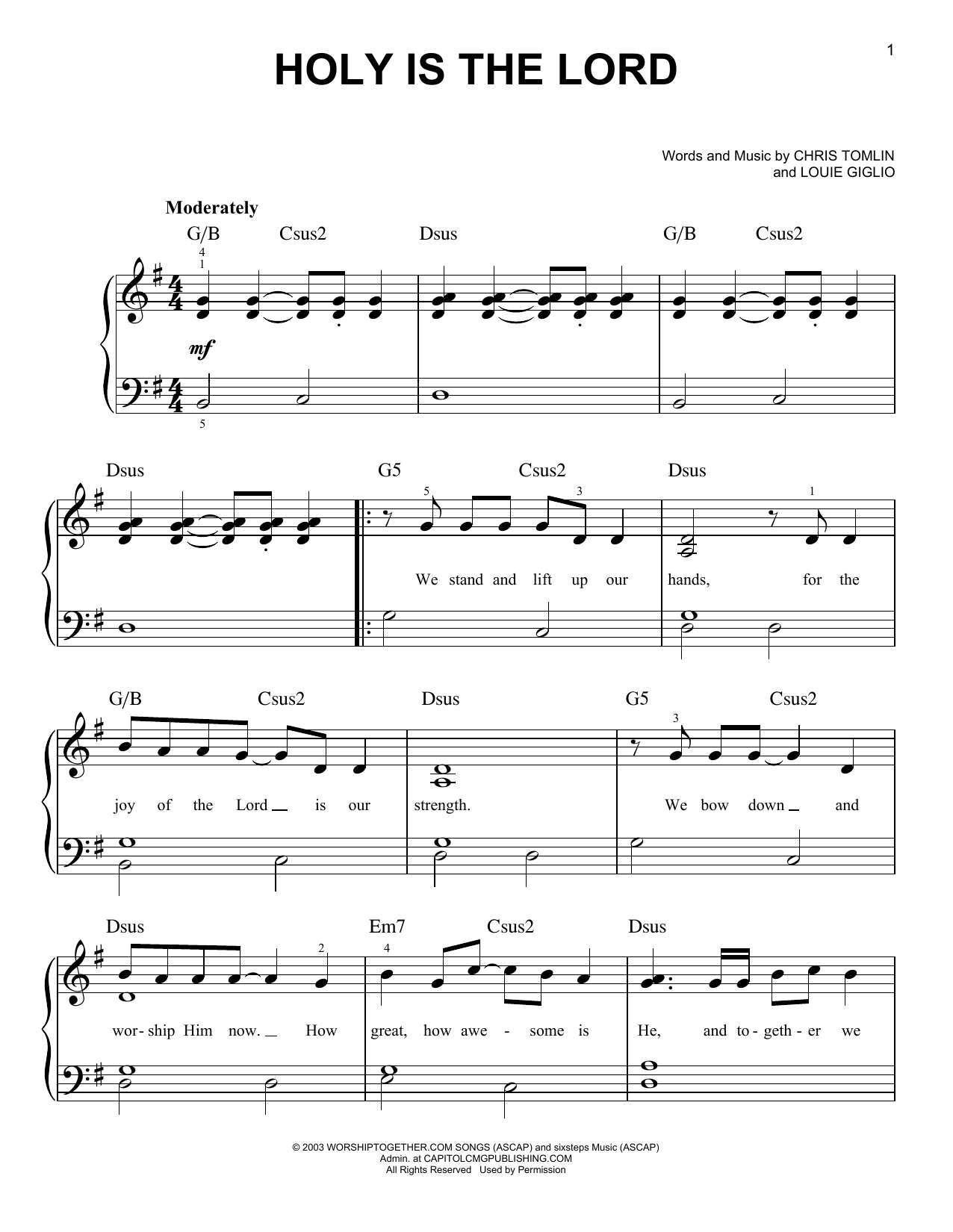 Produktgalerie: Seite 1 von 1 Holy Is The Lord, Chris Tomlin, Klavier