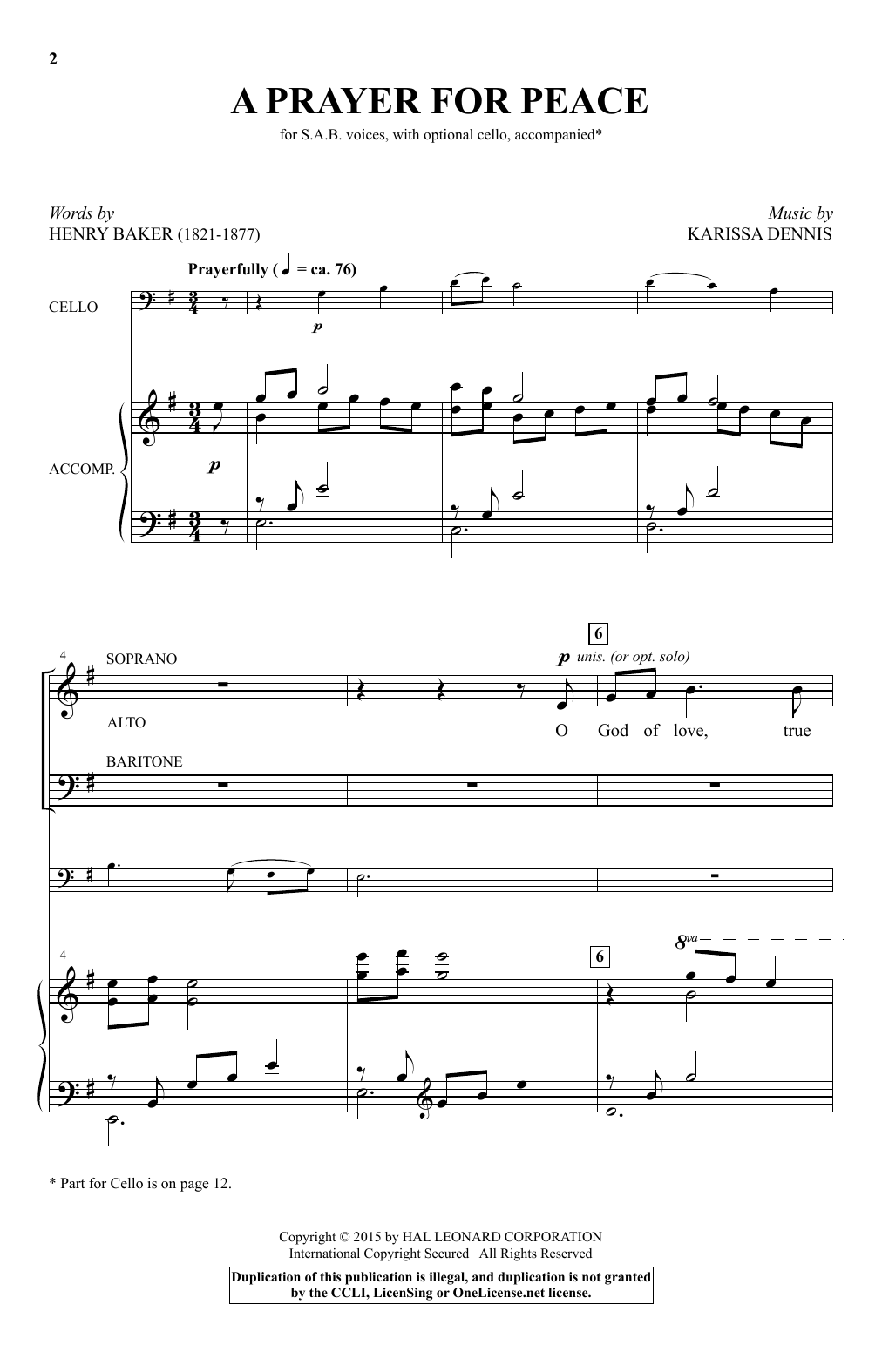 Produktbild zu: A Prayer For Peace