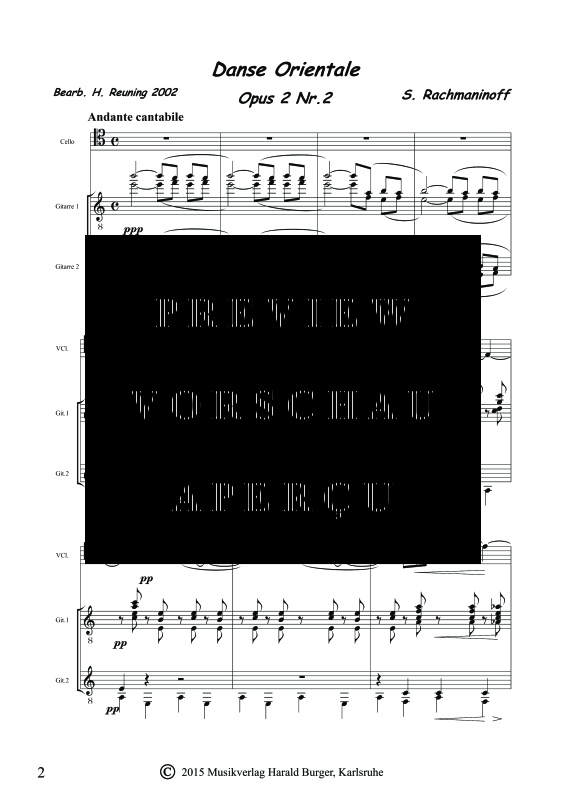 gallery: Dance Orientale Opus 2 Nr. 2, , Trio für 2 Gitarren & Violoncello