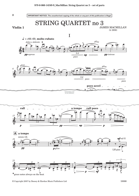 Produktgalerie: Seite 1 von 1 String Quartet No. 3, James MacMillan, Quartett