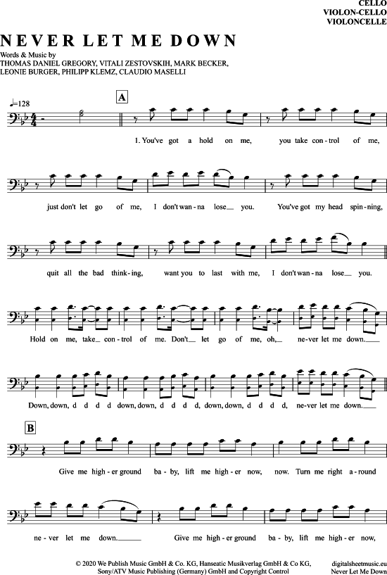 Produktbild zu: Never Let Me Down Vize Und Tom Gregory