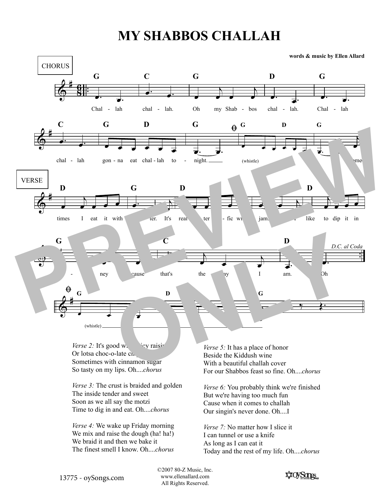 Produktgalerie: Seite 1 von 1 My Shabbos Challah, Ellen Allard, Melodieinstrument
