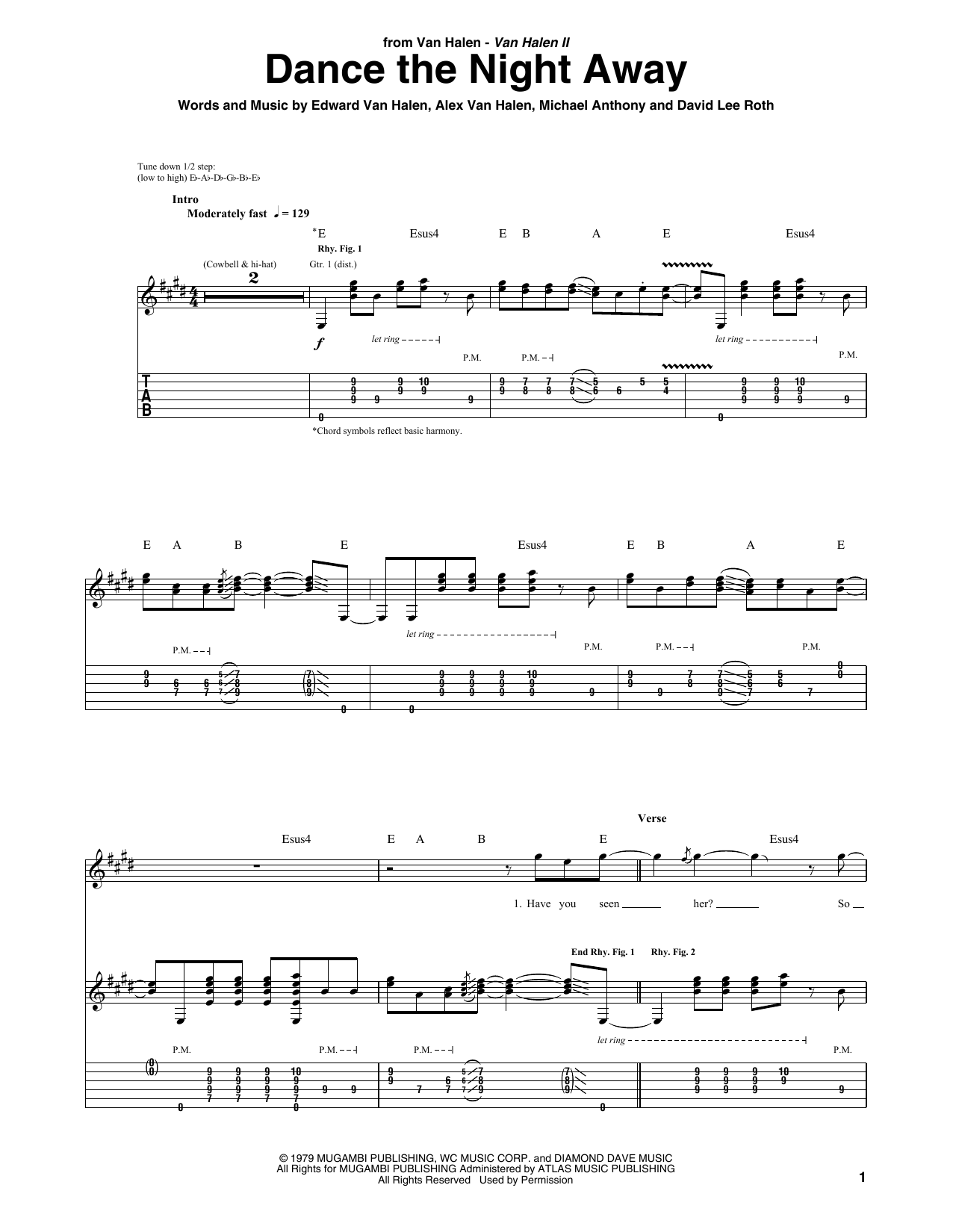 Produktgalerie: Seite 1 von 1 Dance The Night Away, Van Halen, Gitarre