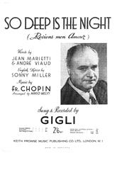 cover: So Deep Is The Night (Reviens Mon Amour), Gigli