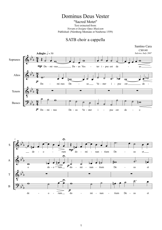 Produktbild zu: Dominus Deus Vester - Sacred MotetSantino Cara