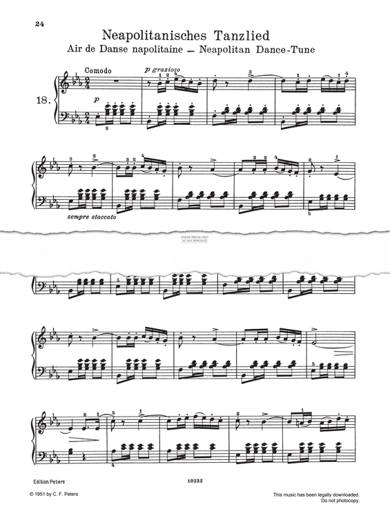 Produktgalerie: Seite 1 von 1 Neapolitanisches Tanzlied, Pyotr Ilyich Tchaikovsky, Klavier