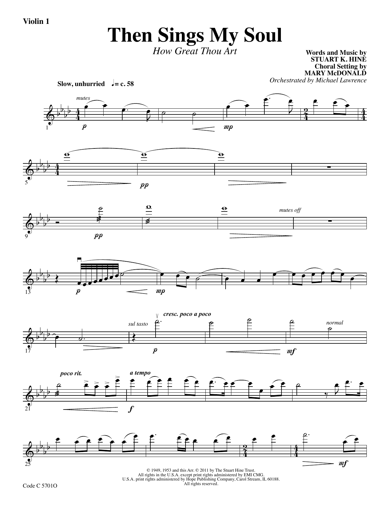 Product picture to: Then Sings My Soul (How Great Thou Art) - Violin 1