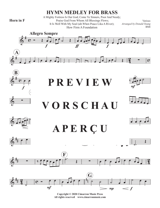 Produktgalerie: Seite 12 von 17 Hymn Medley for Brass , , (Blechbläser Quintett)