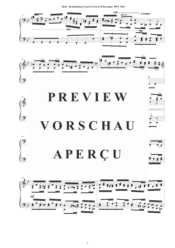 Product gallery: Page 8 of 11 Brandenburg Concerto No. 6 in B flat major BWV 1051, , Solo Piano
