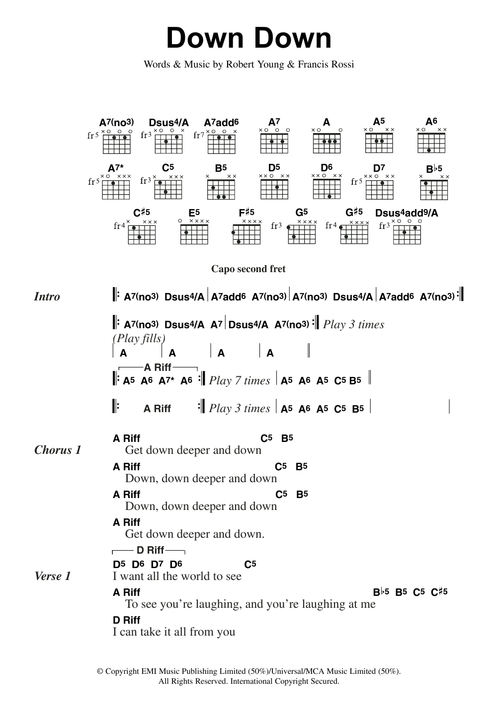 Produktgalerie: Seite 1 von 1 Down Down, Status Quo, Gitarre