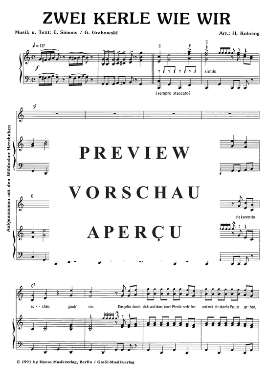 gallery: Zwei Kerle wie wir , Wildecker Herzbuben, 	Die, (Klavier + Gesang)