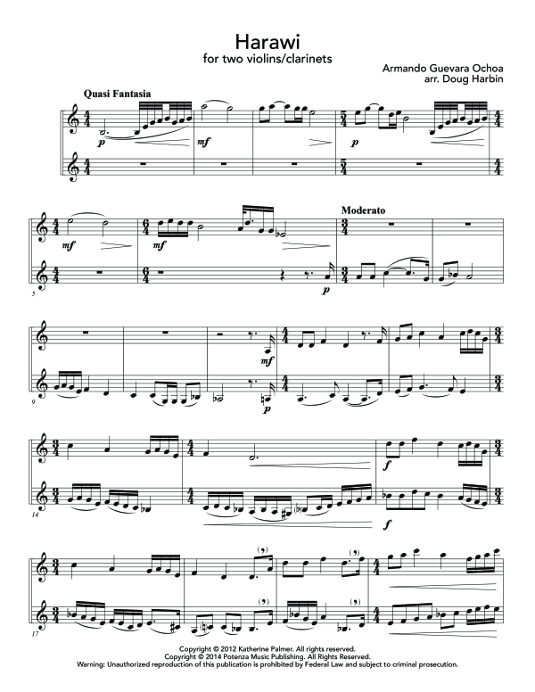 Product gallery: Page 1 of 11 Two Peruvian Duets, , (Clarinet Duo)