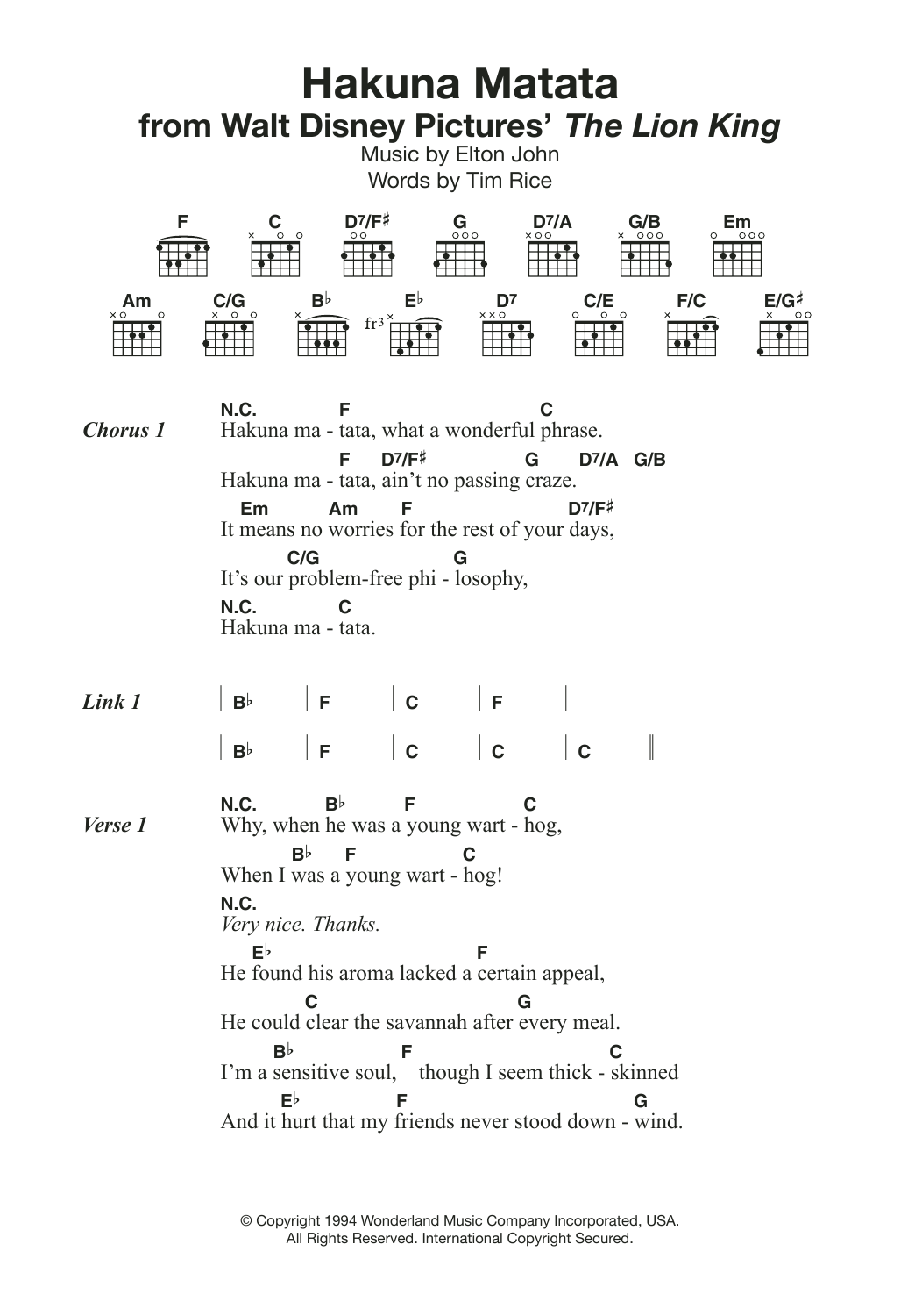 Produktbild zu: Hakuna Matata (from The Lion King)