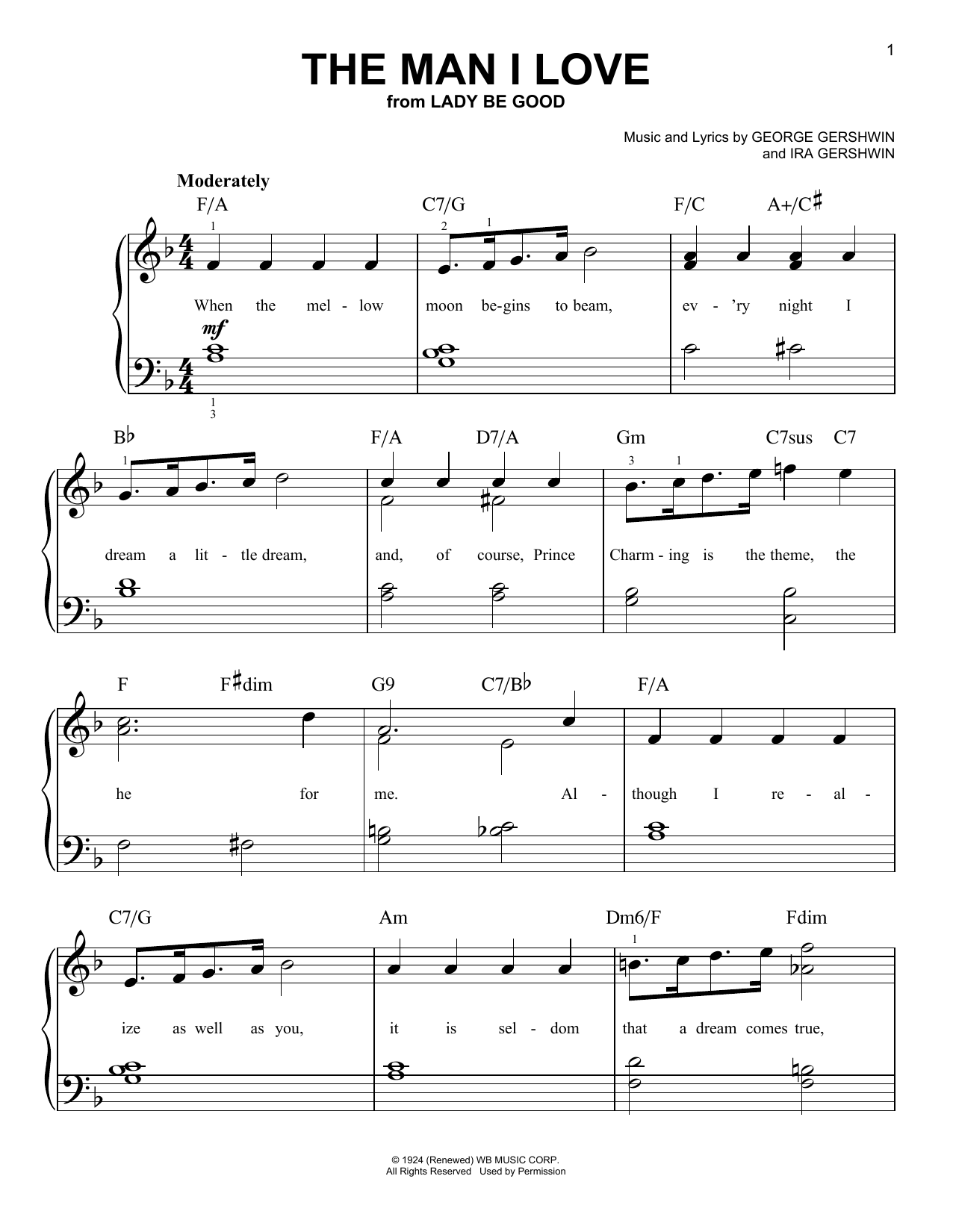 Product gallery: Page 1 of 1 The Man I Love, George Gershwin