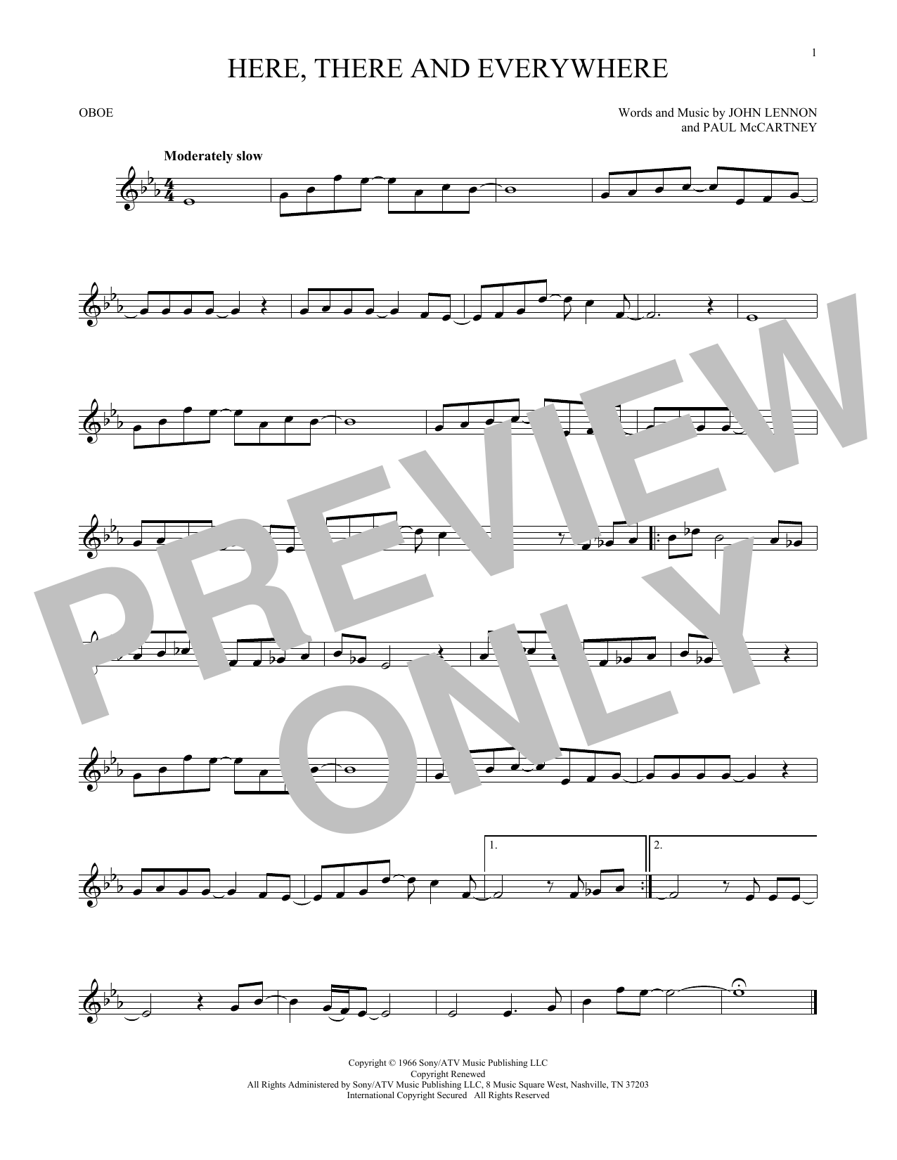 Produktgalerie: Seite 1 von 1 Here, There And Everywhere, The Beatles, Oboe
