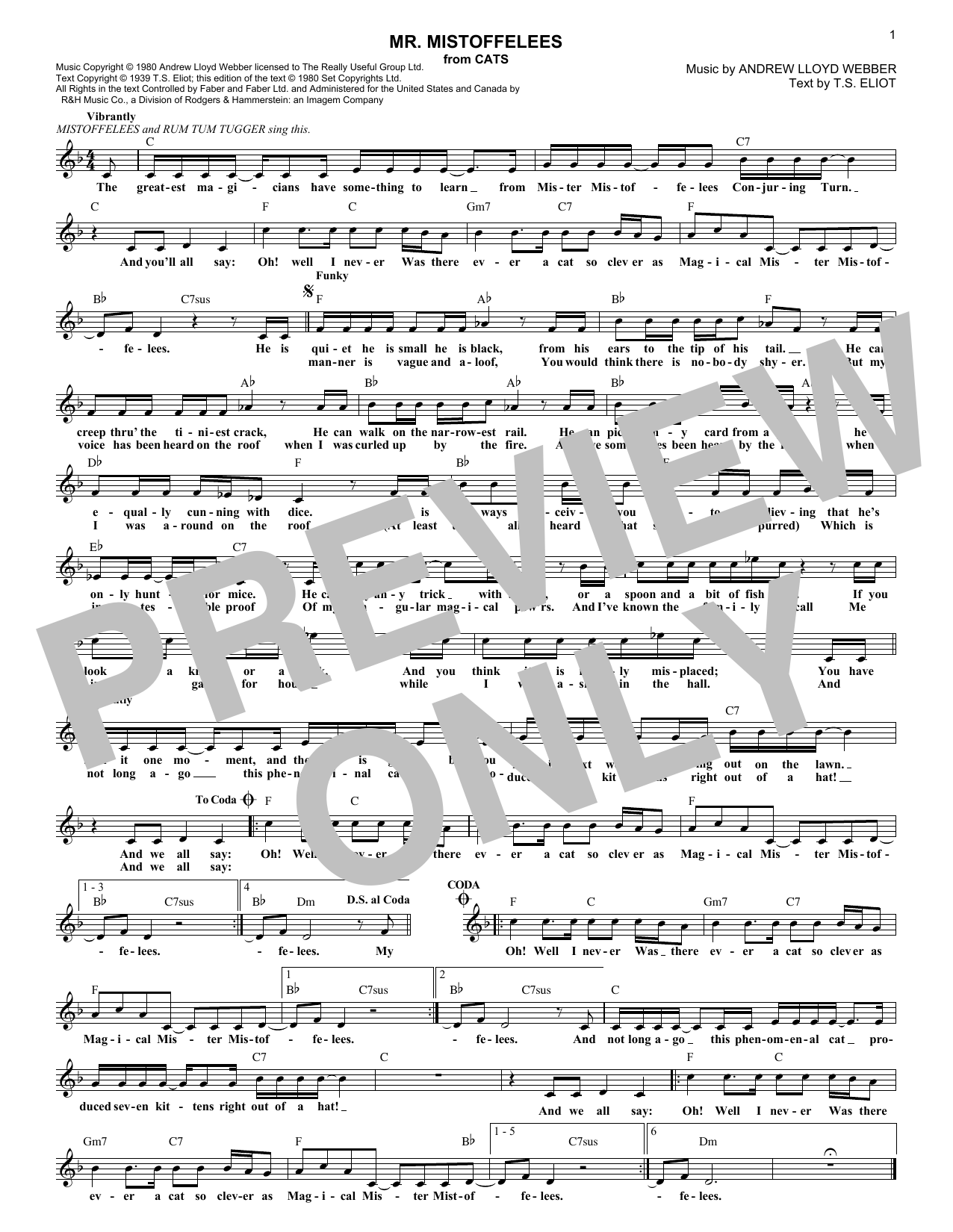 Produktbild zu: Mr. Mistoffelees (from Cats)