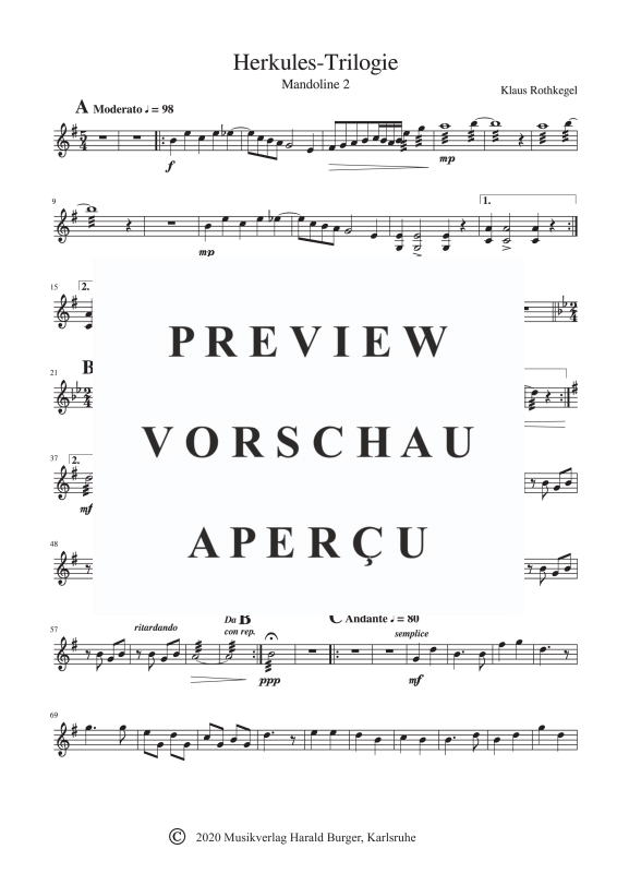 gallery: Herkules Trilogie, , Zupforchester - Einzelstimmen