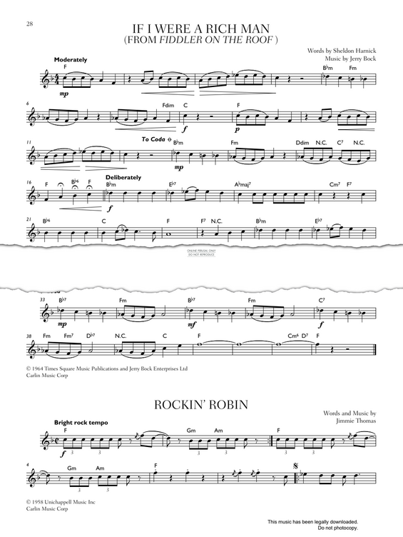 Product gallery: Page 1 of 1 If I Were A Rich Man (from 'Fiddler On The Roof'), Jerry Bock