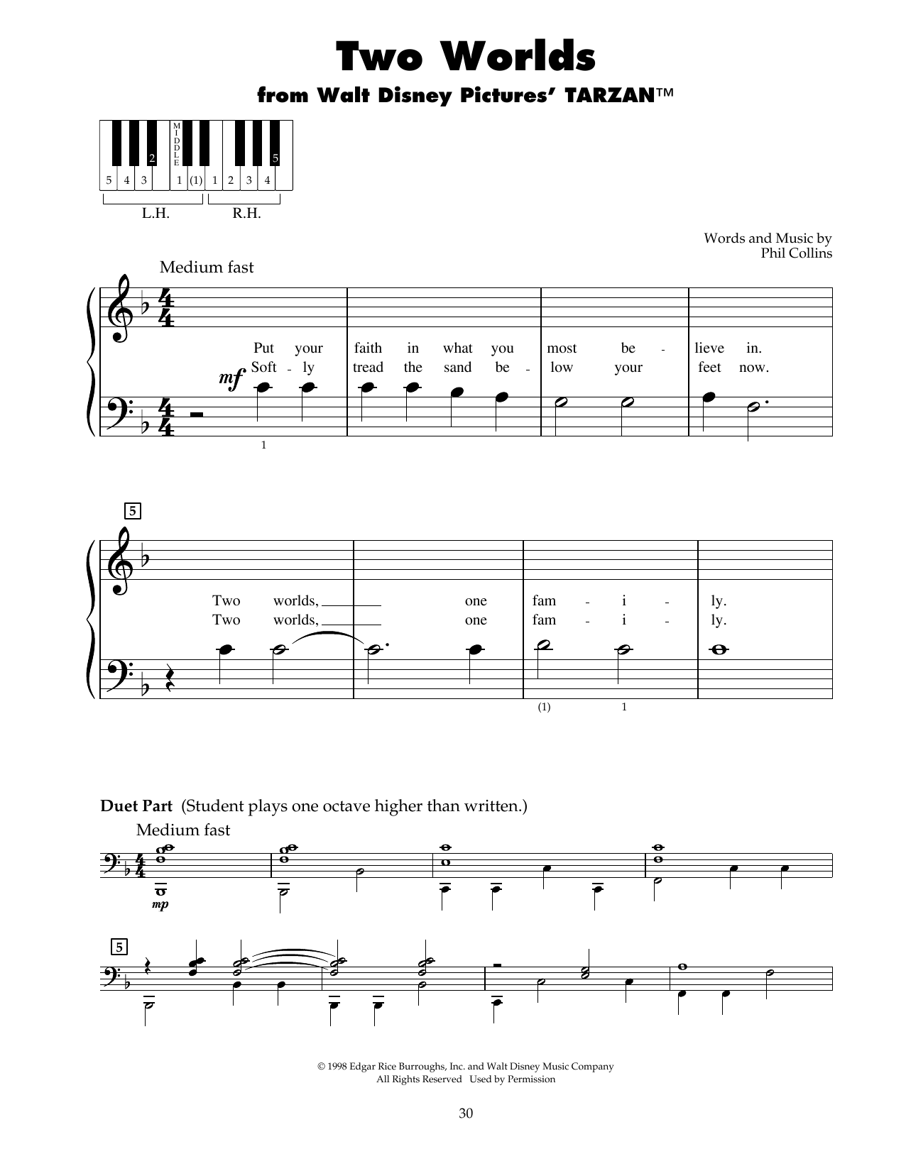 Product gallery: Page 1 of 1 Two Worlds (from Tarzan), Phil Collins