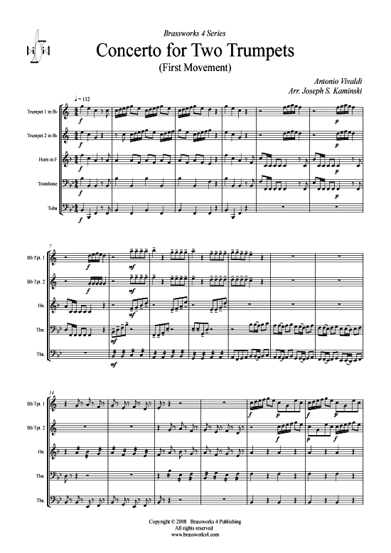 Produktbild zu: Concerto für zwei Trompeten Antonio Lucio Vivaldi (Satz 1)