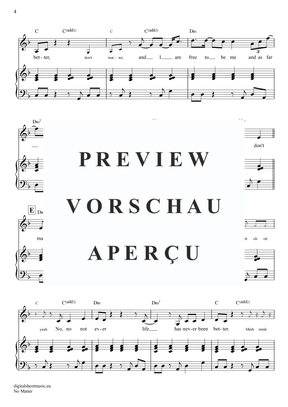 Produktgalerie: Seite 5 von 7 No Matter, Radics, Jack, Gesang mit Klavierbegleitung