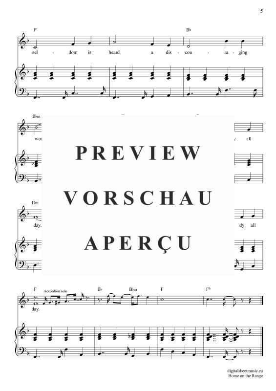 Product gallery: Page 6 of 6 Home On The Range, Folk Song, American, Voice with Piano Accompaniment