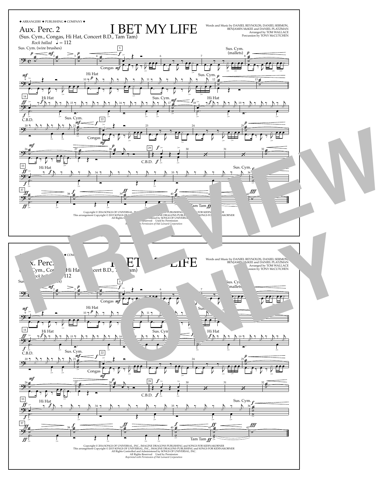 Produktgalerie: Seite 1 von 1 I Bet My Life - Aux. Perc. 2, Tom Wallace, Ensemble