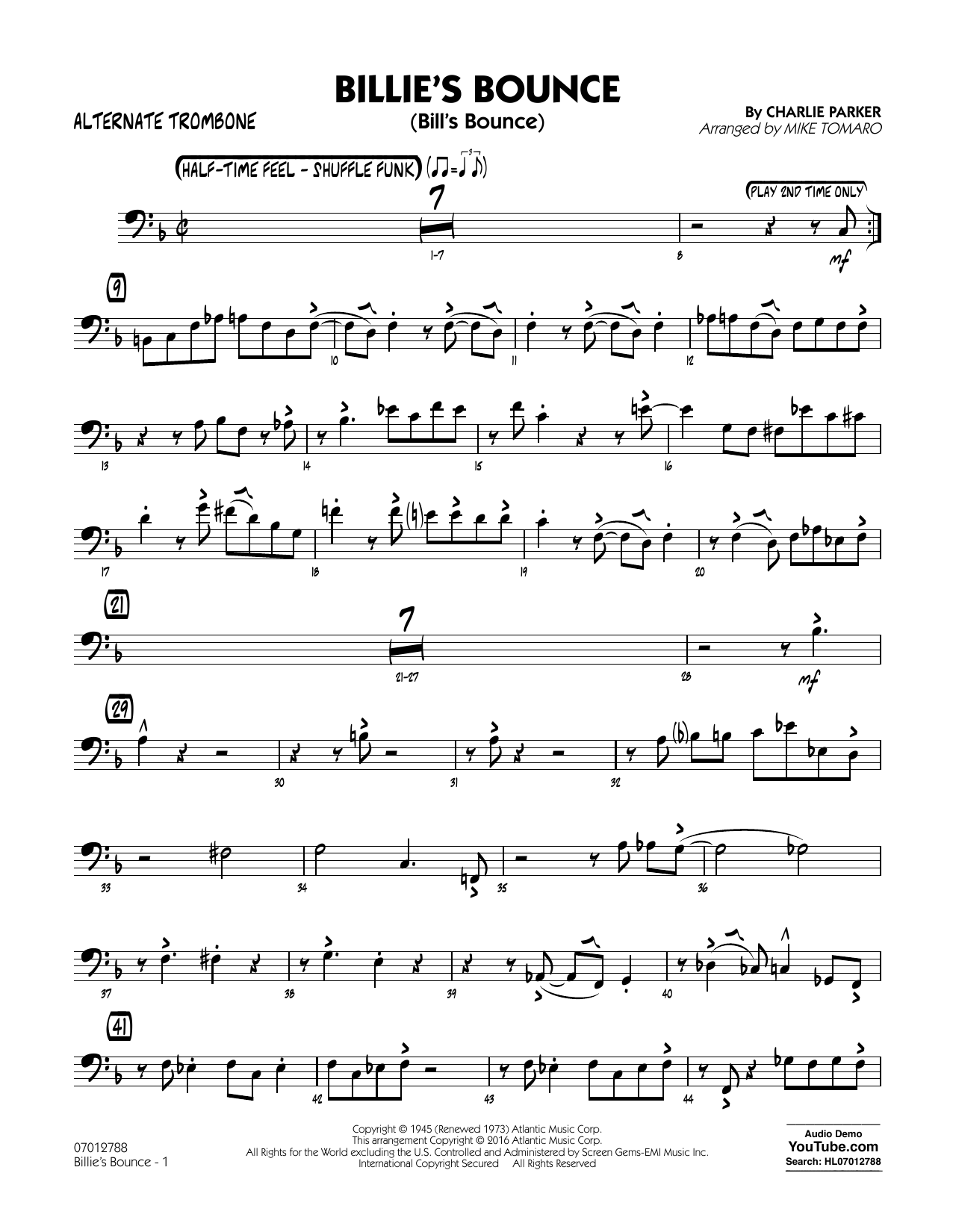 Produktgalerie: Seite 1 von 1 Billie's Bounce - Alternate Trombone, 
